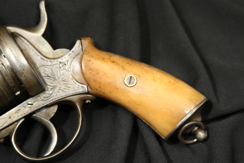 Lefaucheux Pinfire 12mm Engraved And Gold Inlaid Double Action Revolver For Sale At Gunauction 5336